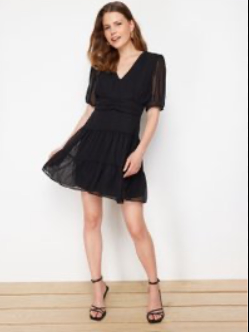 1. State Black Ruffle Tiered Mini Dress